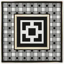 BACI MILANO - OPTICAL VASSOIO QUADRO BIANCO E NERO IN PORCELLANA
