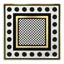 BACI MILANO -OPTICAL VASSOIO QUADRO CM.17*17 BIANCO E NERO IN PORCELLANA