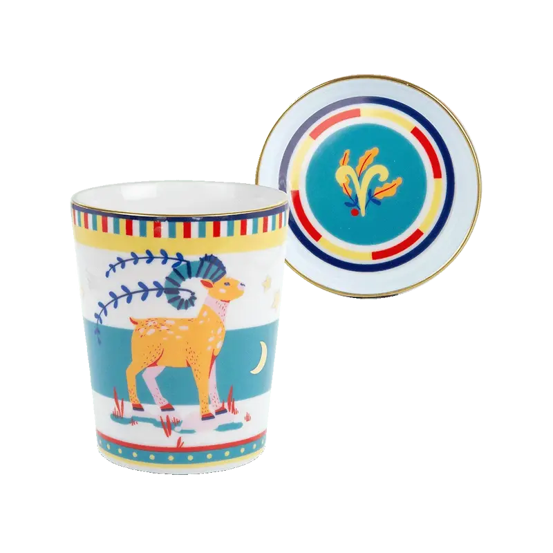 BACI MILANO - ZODIAC VIBE BICCHIERE CON PIATTINO IN PORCELLANA