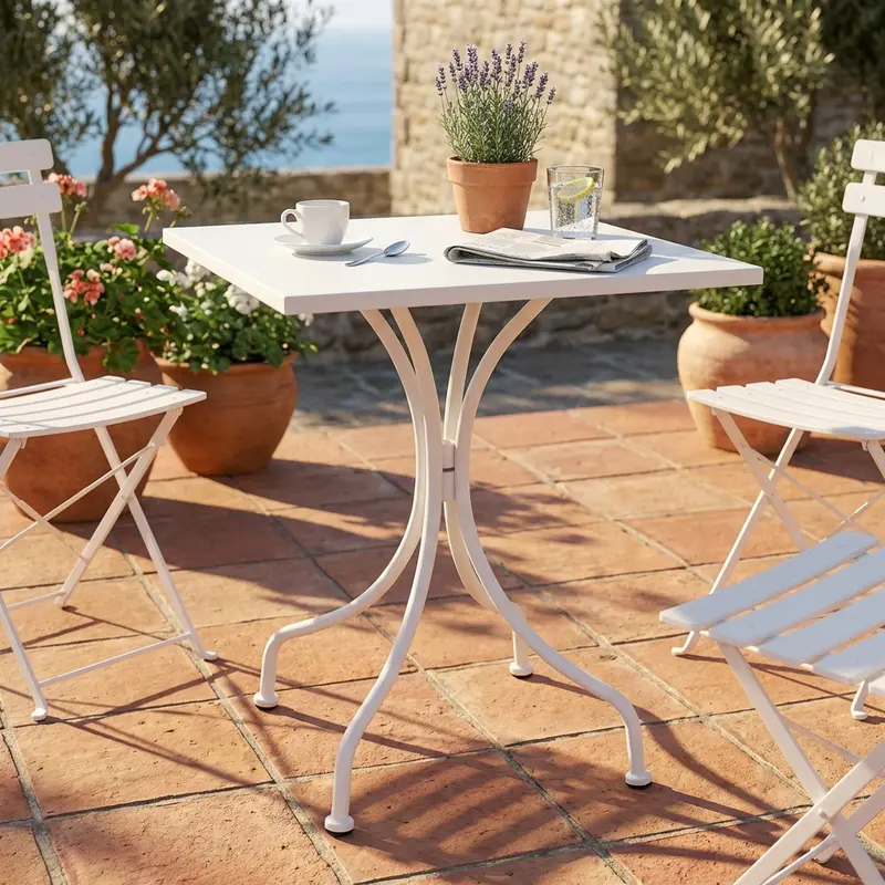Baltico - tavolo fisso in acciaio 60x60