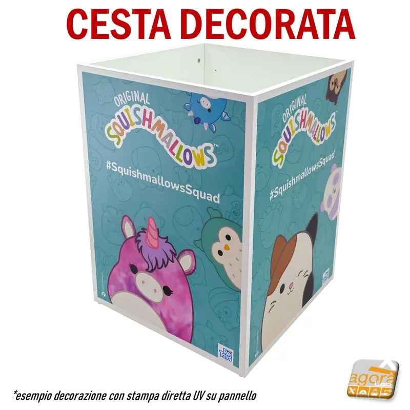 BANCARELLA CESTA 3LATI ESPOSITORE CESTONE PER NEGOZI CHIUSA ANTICADUTA SU MISURA E DECORABILE