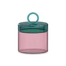 BARATTOLO PER BISCOTTI ROSA/AZZURRO VETRO WD LIFESTYLE