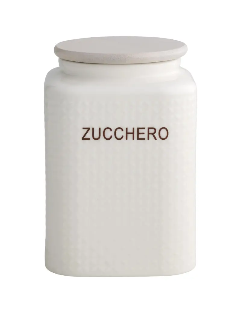 BARATTOLO ZUCCHERO PORCELLANABIANCA C/TAPPO BAMBOO NATURAL