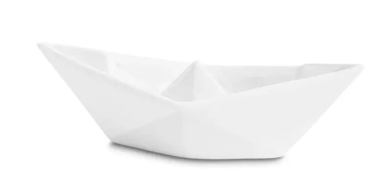 Barchetta Origami - Ceramica Crescentini - Formato Grande Bianco 42cm