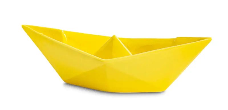 Barchetta Origami - Crescentini- Colore Giallo Formato Medio 21cm