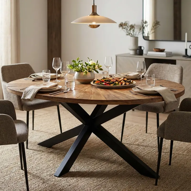Bardo - tavolo ovale in legno 220x120 marrone nero