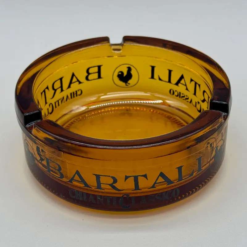 Bartali Chianti Classico posacenre pubblicitario vetro vintage 1980 ca