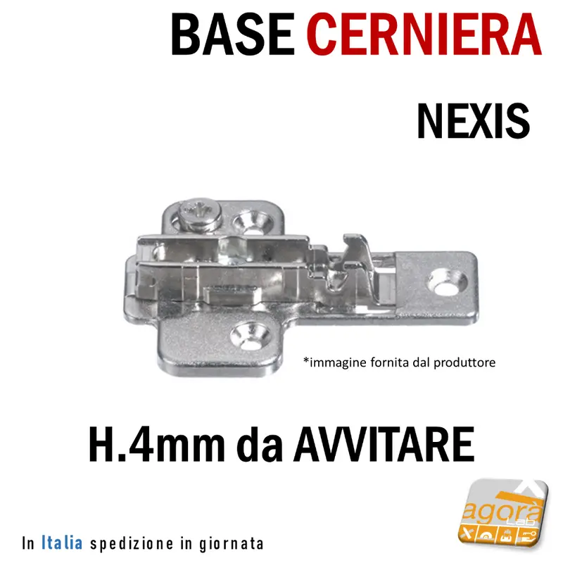 BASE REGOLABILE X CERNIERE A MOLLA H=4 Grass Wurth RAPIDA DA AVVITARE CUCINA 10pz