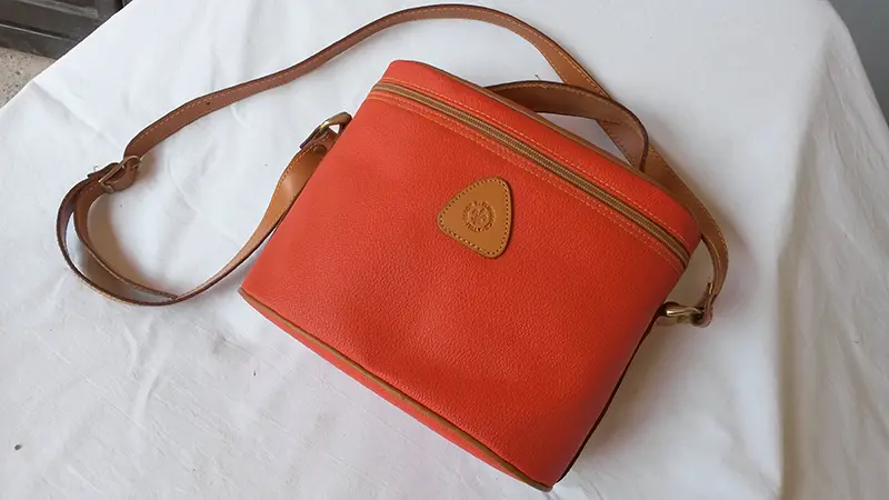 Bauletto pelle arancione