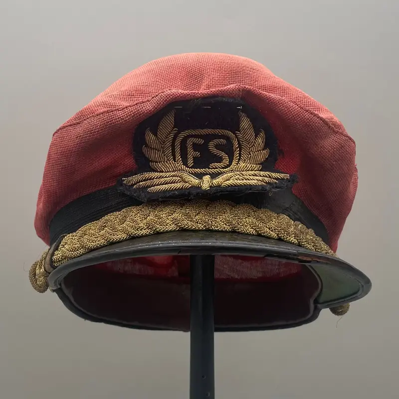 Berretto rosso Capo Stazione Ferrovie dello Stato FS 1950 ca