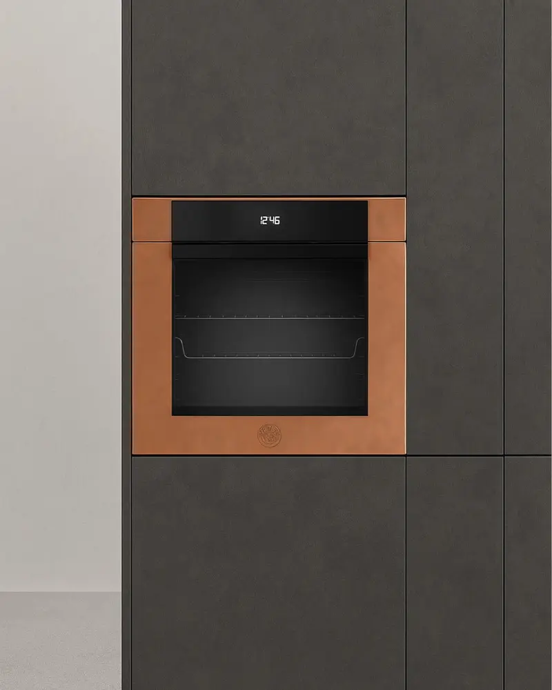 BERTAZZONI - Forno F6011MODPLC/23 da incasso 60cm elettrico pirolitico 11 funzioni, display LCD, Rame - Serie Modern