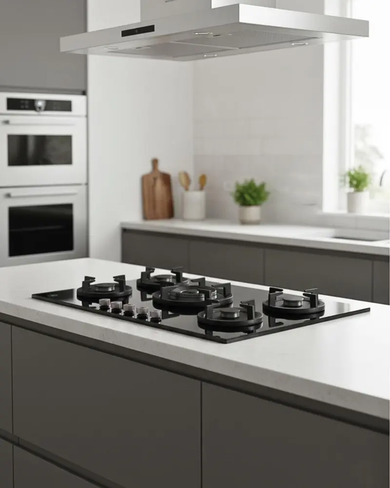BERTAZZONI - Piano Gas P905CPROGNE 90 cm in cristallo con wok centrale - Serie Modern