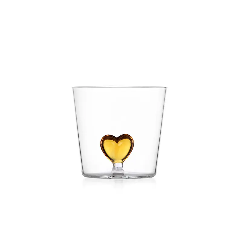 Bicchiere cuore giallo