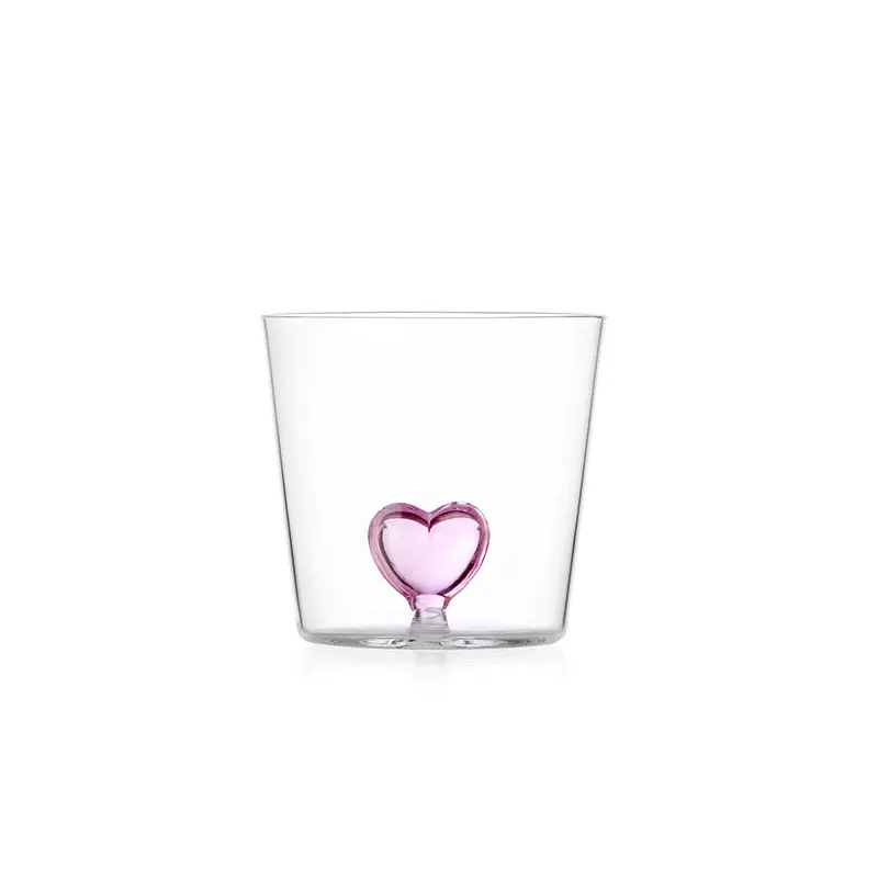 Bicchiere cuore rosa