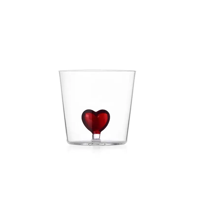 Bicchiere cuore rosso