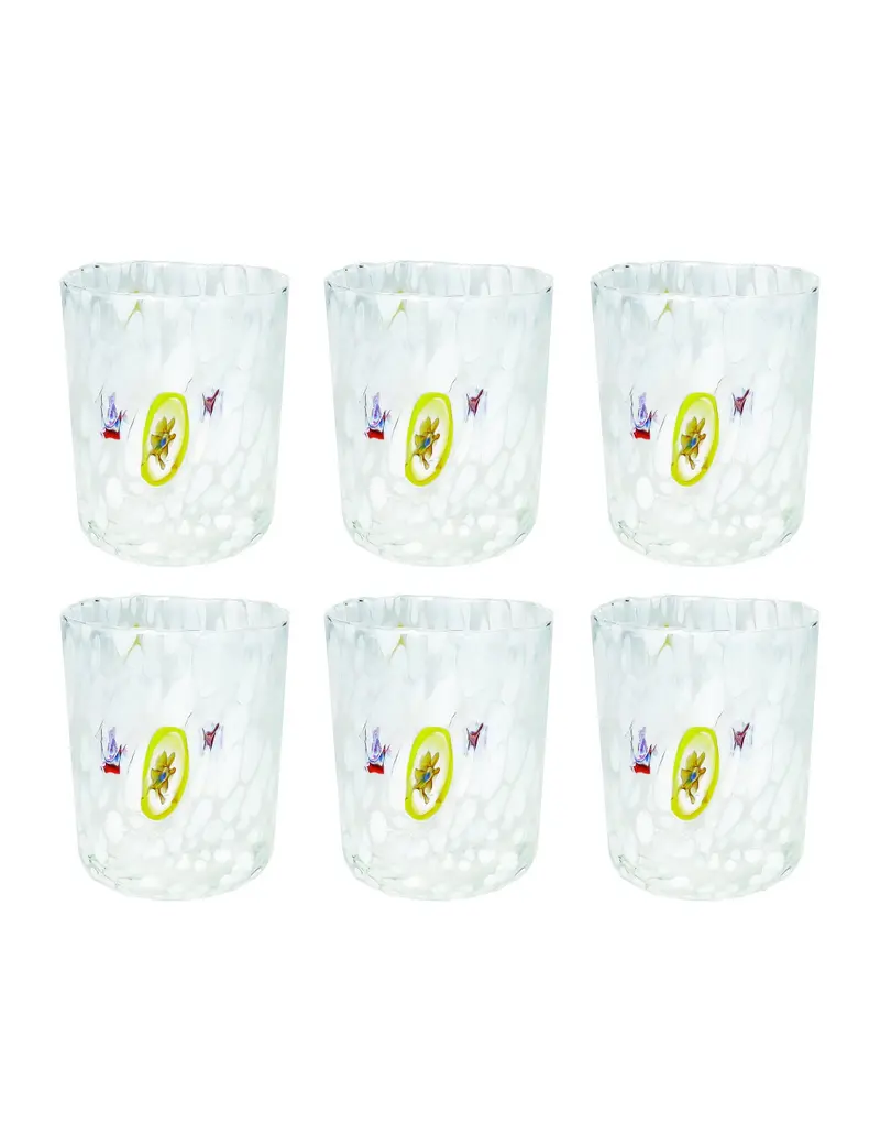 BICCHIERE PAVONE BIANCO SET 6 PZ VETRO