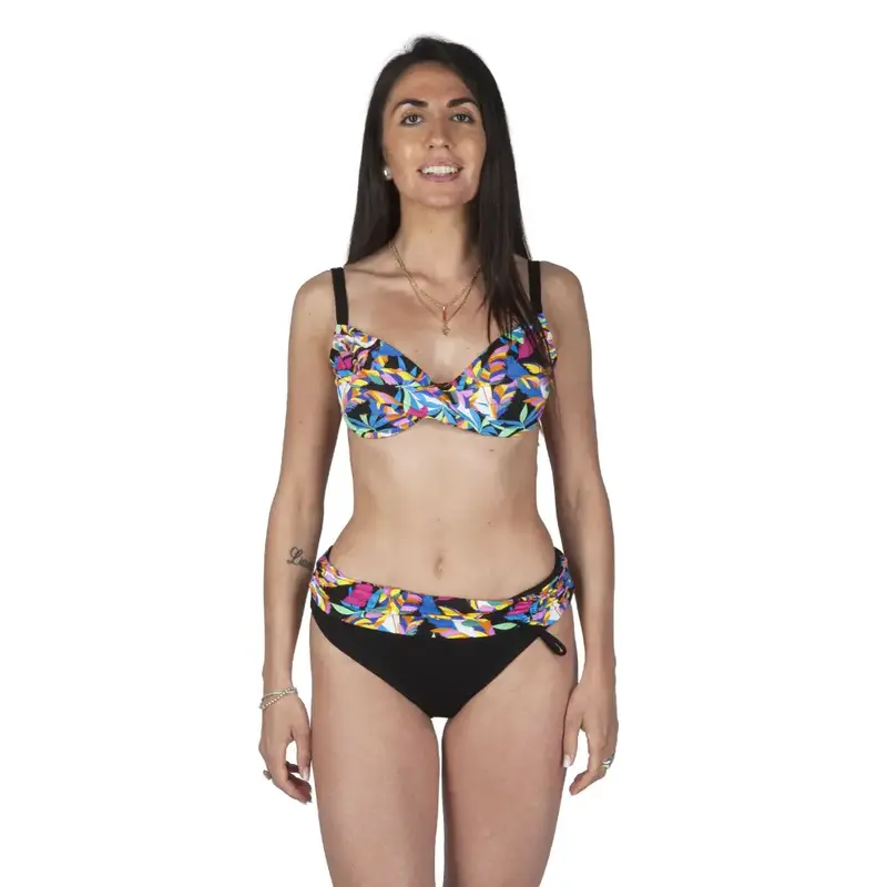 Bikini con ferretto e intreccio a caramella e slip a doppia altezza Dreamy Plume
