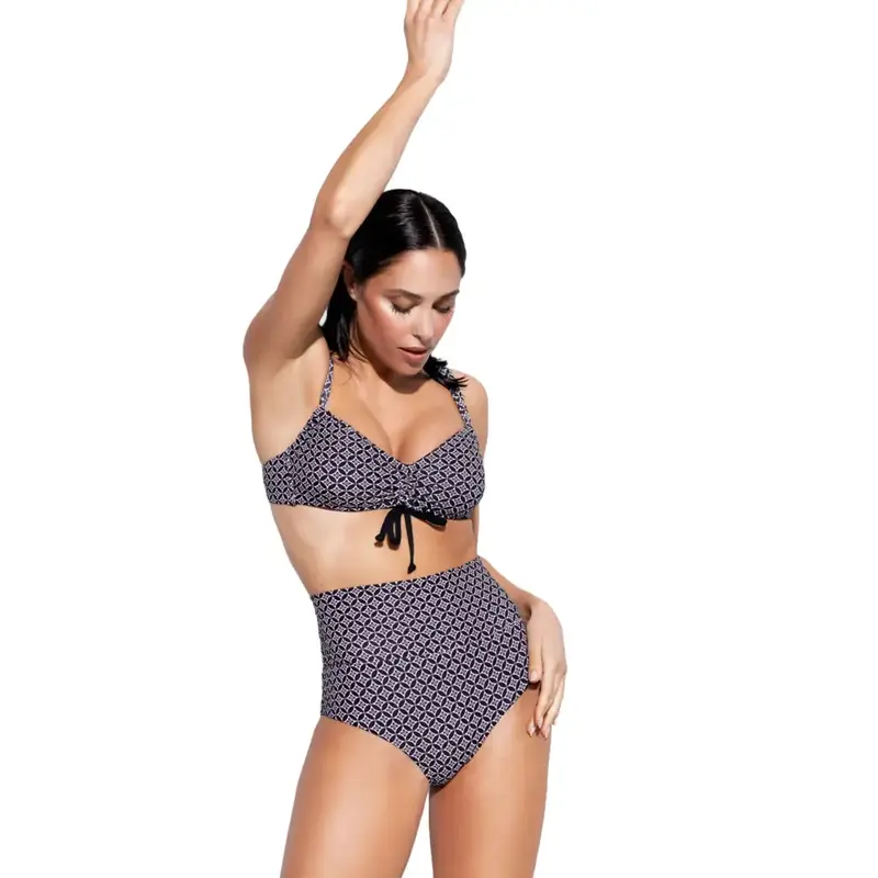 BIKINI CON REGGISENO SENZA FERRETTO E IMBOTTITURA ESTRAIBILE E SLIP ALTO DELLA LINEA POTTERY | VERDE VERONICA