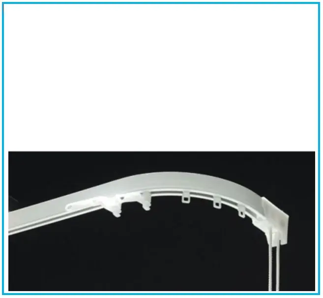 Binario in alluminio per tende con curve laterali - su misura- per tende arricciate-art.203