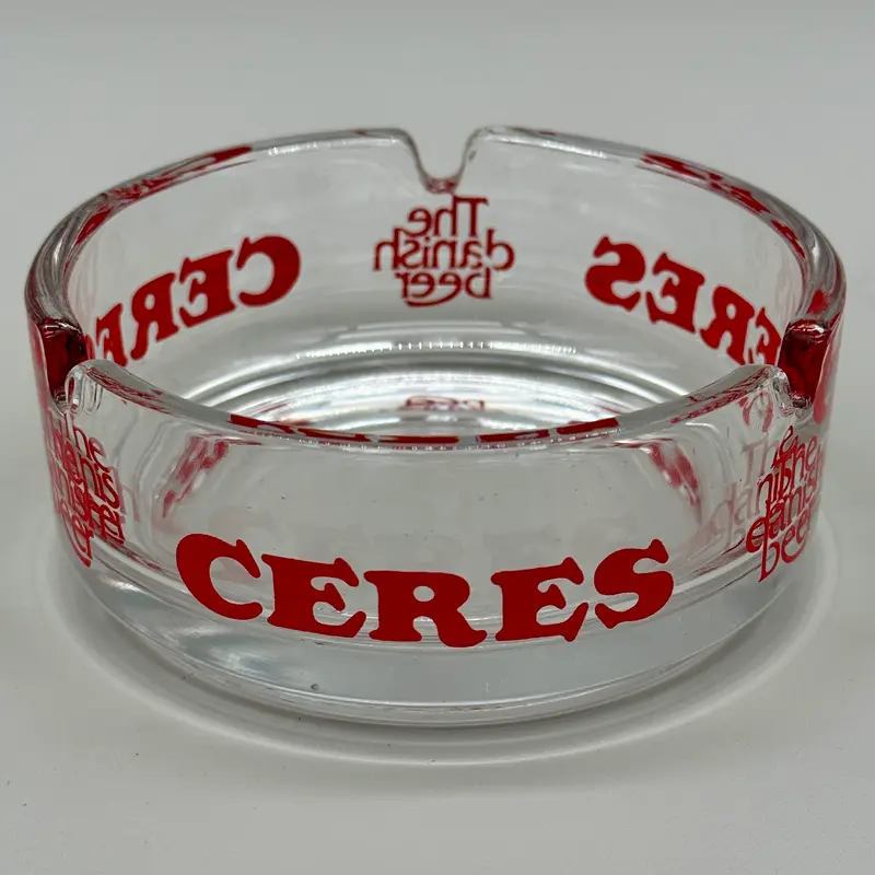 Birra Ceres posacenere pubblicitario vetro vintage 1980 ca