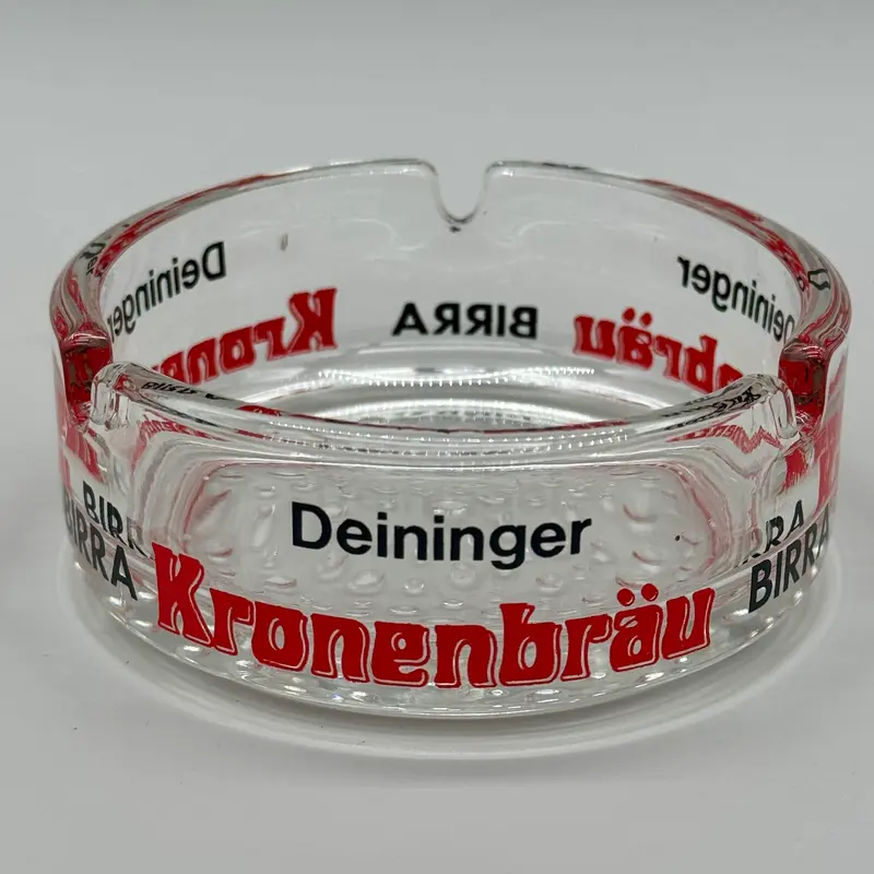 Birra Kronenbrau Deininger posacenre pubblicitario vetro vintage 1980 ca