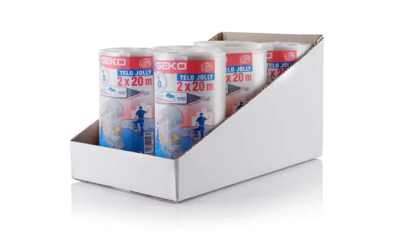 BOBINA EDILIZIA LDPE 2 X 20 MT 80 MY TRASPARENTE CON ETICHET