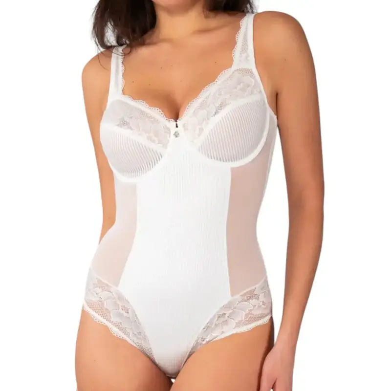 Body modellante con ferretto in pizzo e microfibra Armony