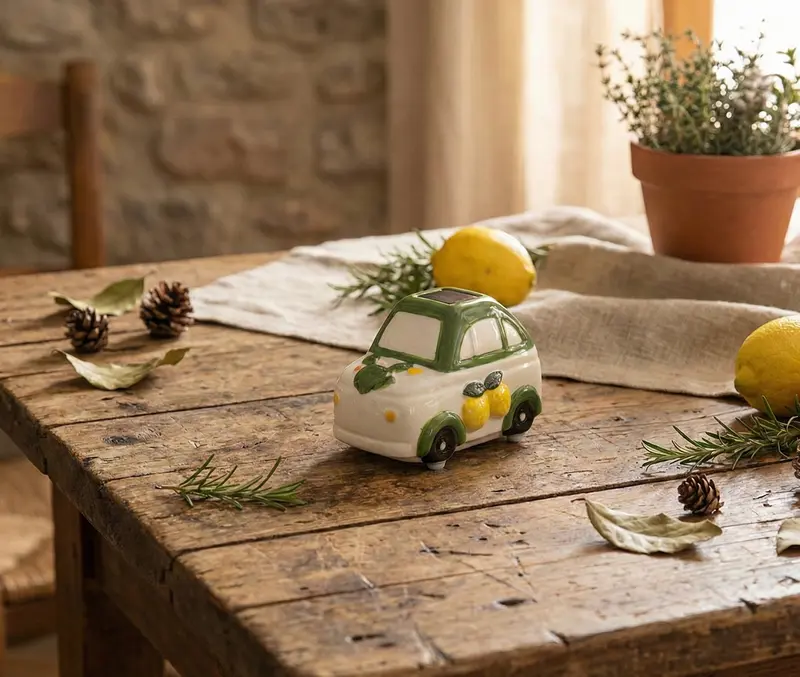 Bomboniera matrimonio auto stile siciliano decorata in ceramica harmony PRCM23099