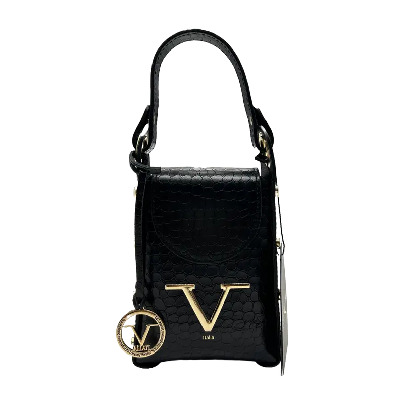 Borsa Donna V Versace Italia in Pelle Black - Luxury Leather Bag Elegante e Raffinata