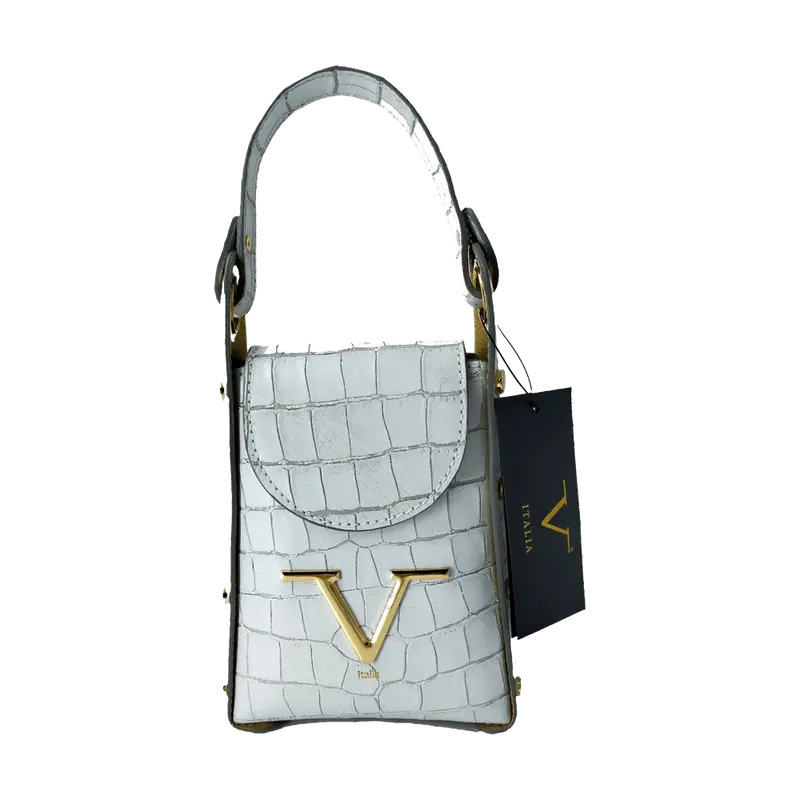 Borsa Donna V Versace Italia in Pelle White - Luxury Leather Bag Elegante e Raffinata