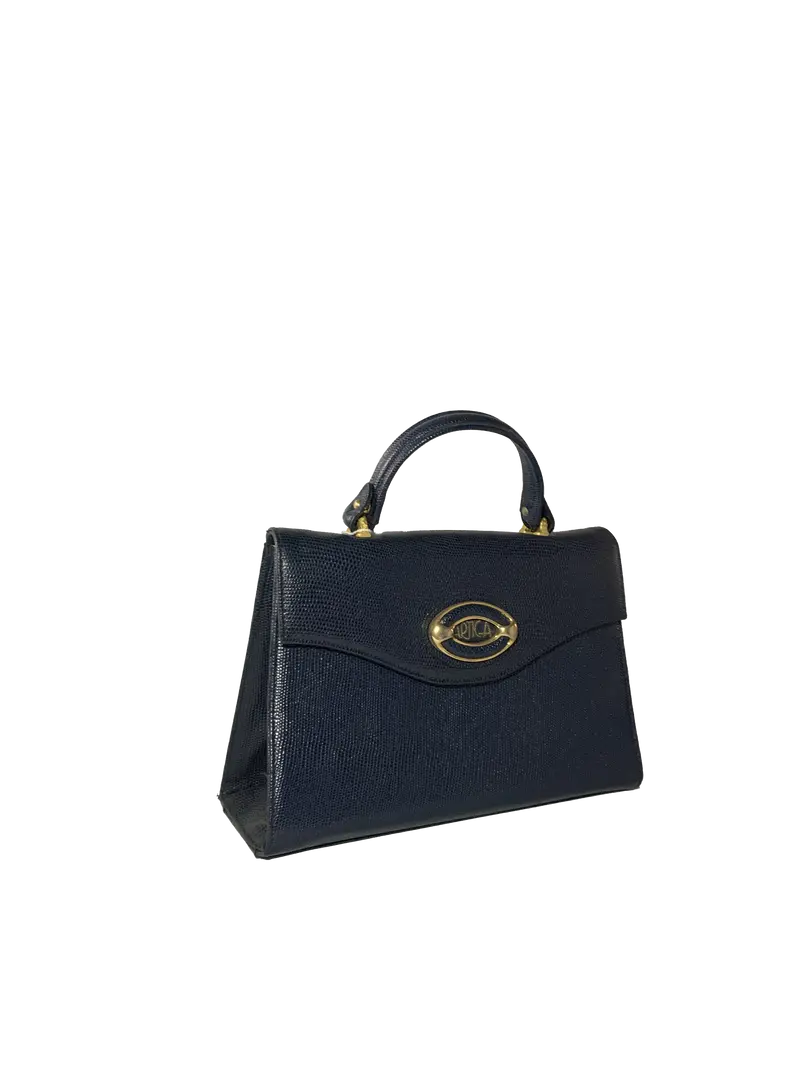 Borsa in pelle blu
