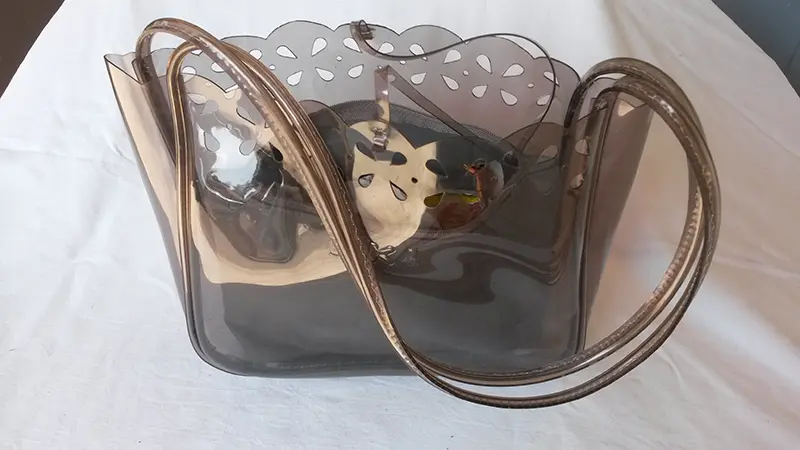 Borsa in plastica trasparente grigia