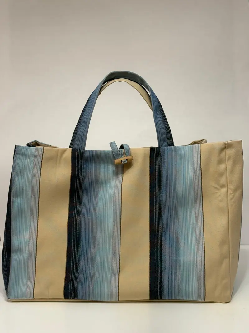 Borsa righe baiges azzurra