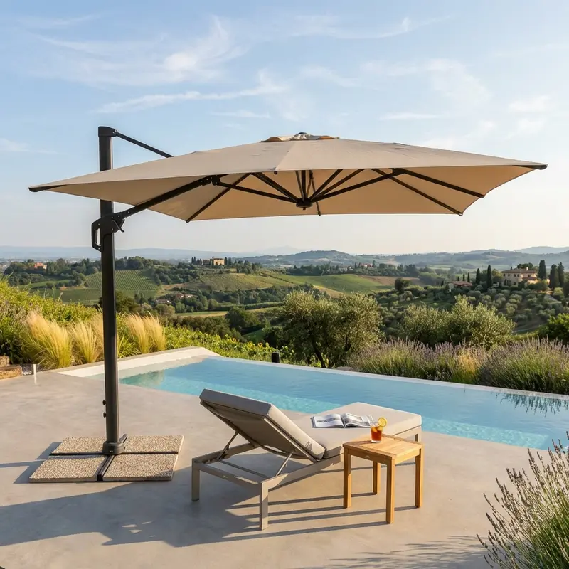 Bosforo - ombrellone laterale nylon beige 3 x 3 m
