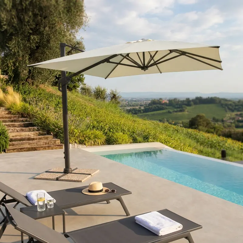 Bosforo - ombrellone laterale nylon beige 4 x 4 m
