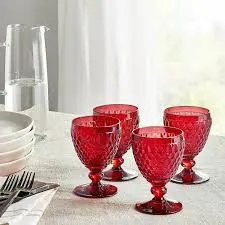 BOSTON RED SET 4 CALICI DA VINO ROSSO COLORE ROSSO