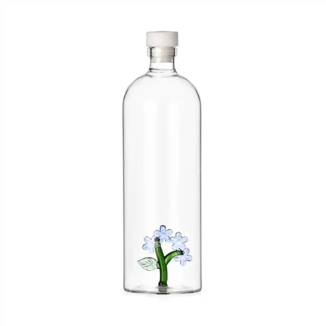 Bottiglia fiori azzurri