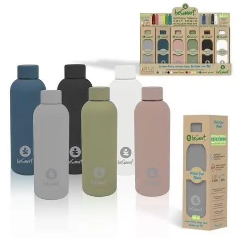 BOTTIGLIA TERMICA 500ML SOFT TOUCH COLORI TENUI DISPLAY DA 1