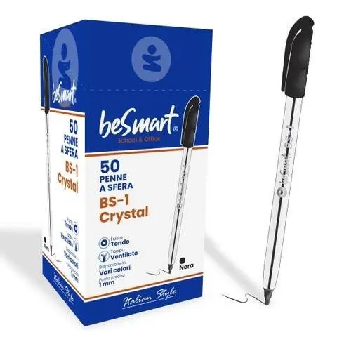 BOX 50 PENNE BS1-CRYSTAL NERA BE SMART