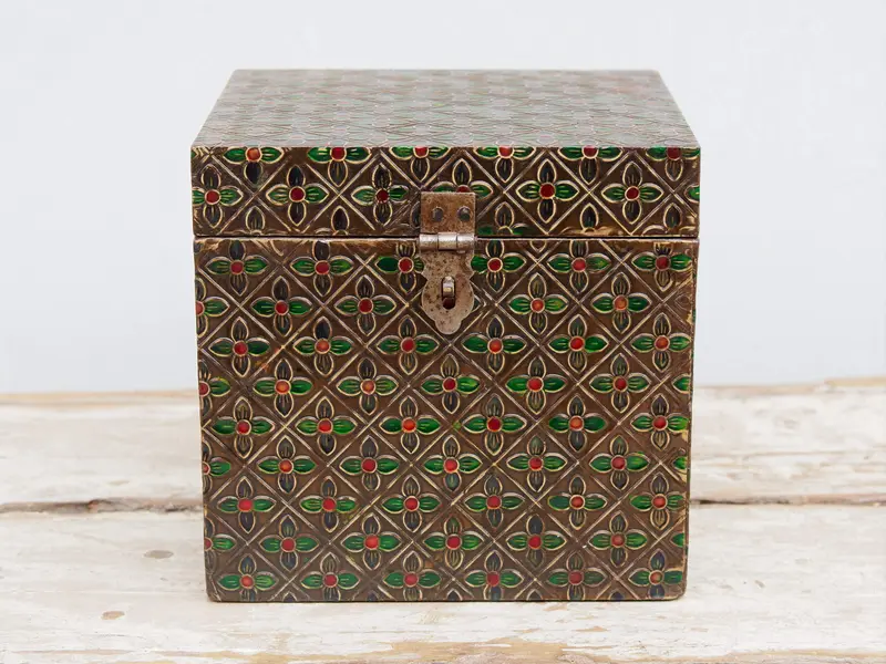 box india in legno e metallo    cod.BOX82
