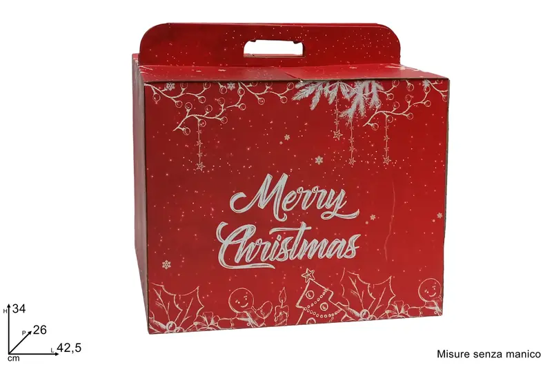 BOX PANETTONE MERRY CHRISTMAS 42.5X26X34