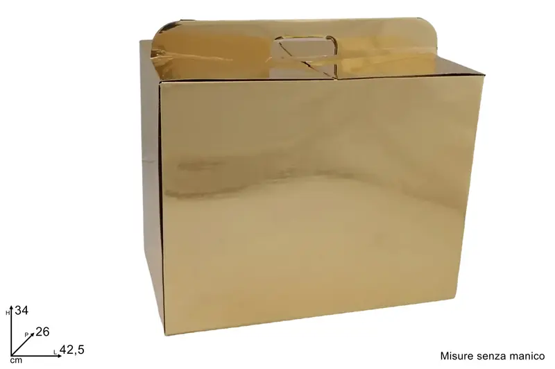 BOX PANETTONE ORO METALLIZZATO 42,5X26X34