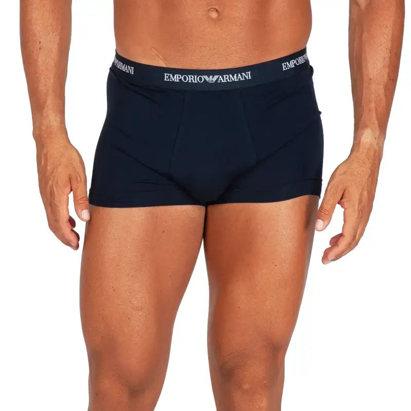 Boxer uomo in cotone elasticizzato con elastico con logo | Emporio Armani