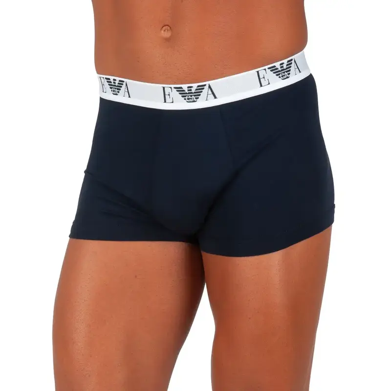 Boxer uomo in cotone elasticizzato con elastico con logo | Emporio Armani