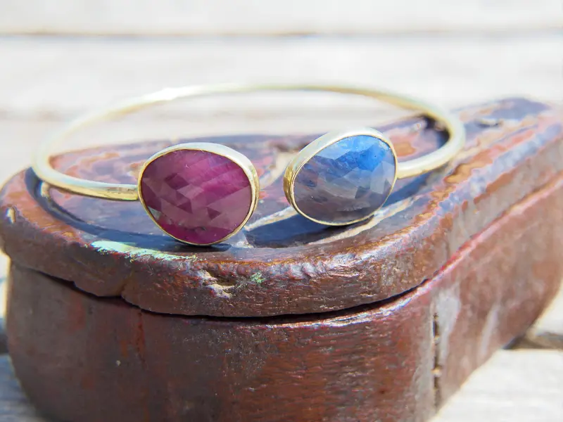 bracciale argento etnico dorato con pietre vg21