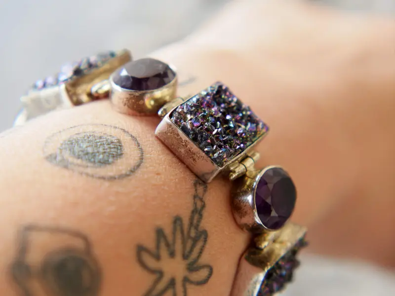 bracciale in argento e ametista    cod.BRACC38
