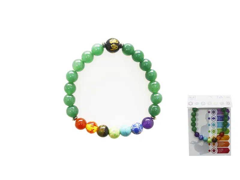 BRACCIALE IN AVVENTURINA VERDE CON TRE PIETRE CASUALI