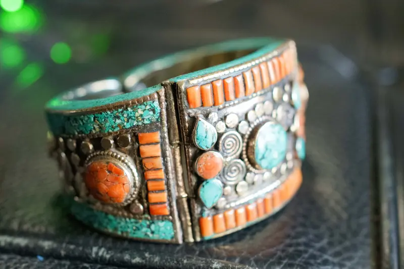 bracciale nepal tibet bracciale tibetano turchese