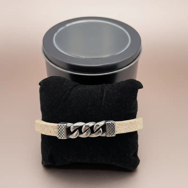 Bracciale Uomo Modern Stone in Sughero e Acciaio – Elegante Accessorio Naturale