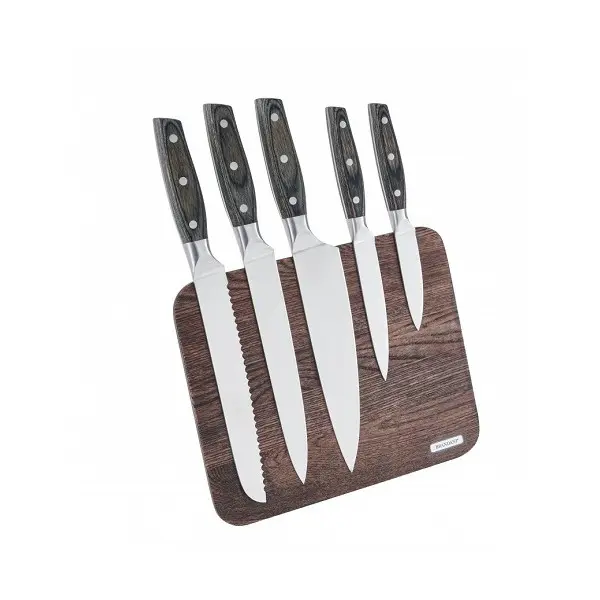 BRANDANI - CEPPO MAGNETICO IN LEGNO A FORMA DI LEGGIO CON 5 COLTELLI INOX